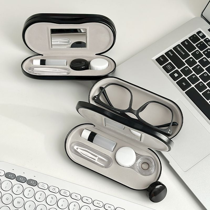 一盒搞定雙層 二合一眼鏡盒 隱形眼鏡＋框架眼鏡雙用眼鏡盒