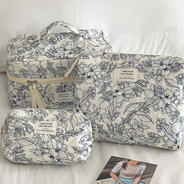 韓系森林手繪風收納三件組