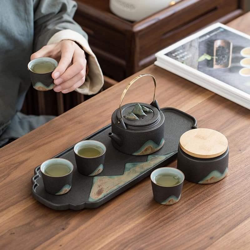 日式遠山精緻提梁壺禮品茶具套裝
