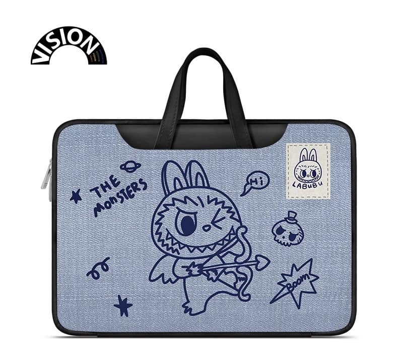 丘比特拉布布 Labubu牛仔色多功能旅行電腦包