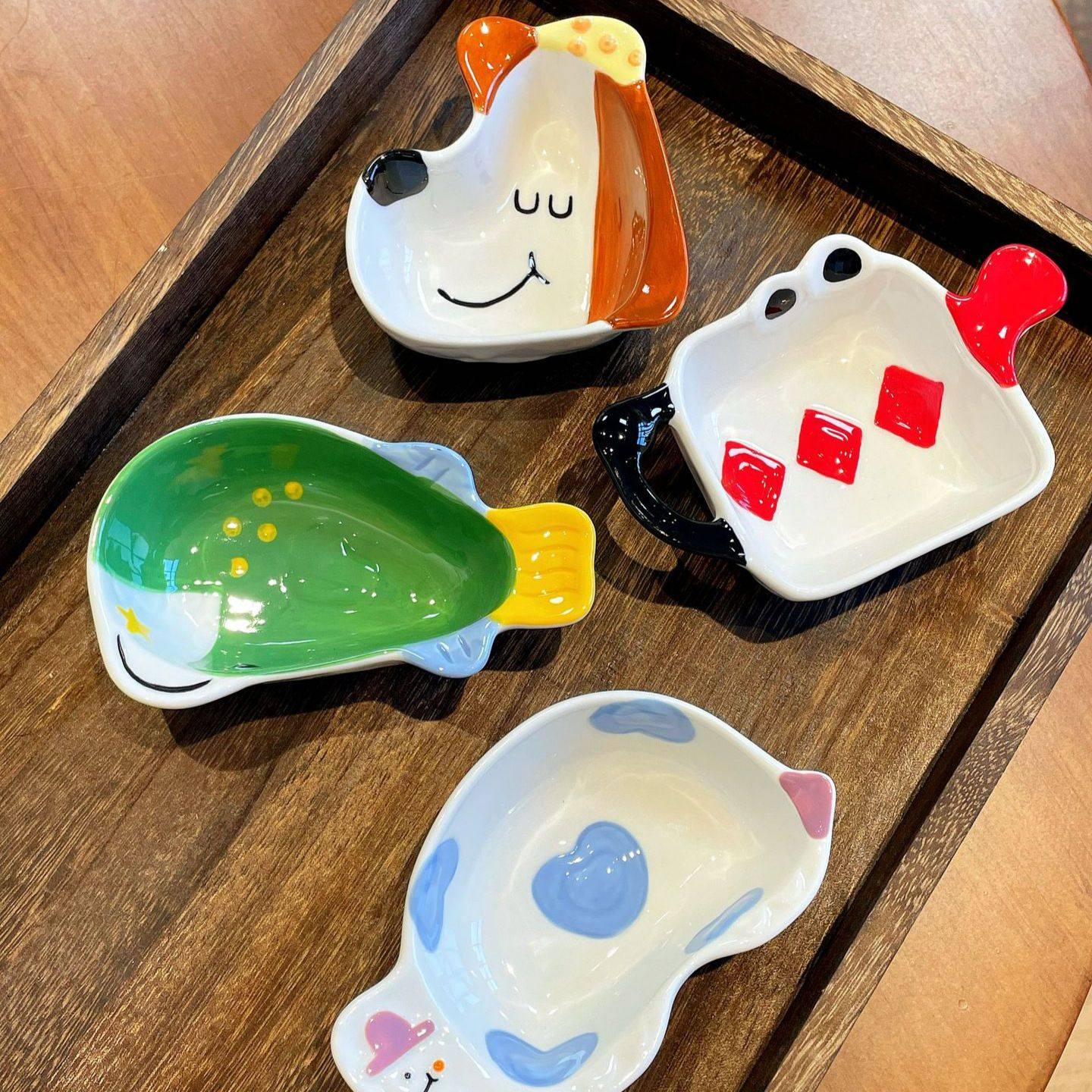 Ins風幸運陶瓷小食碟4入