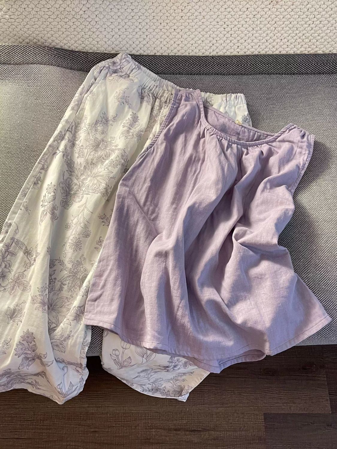 鄉村風花朵無袖背心睡衣套裝