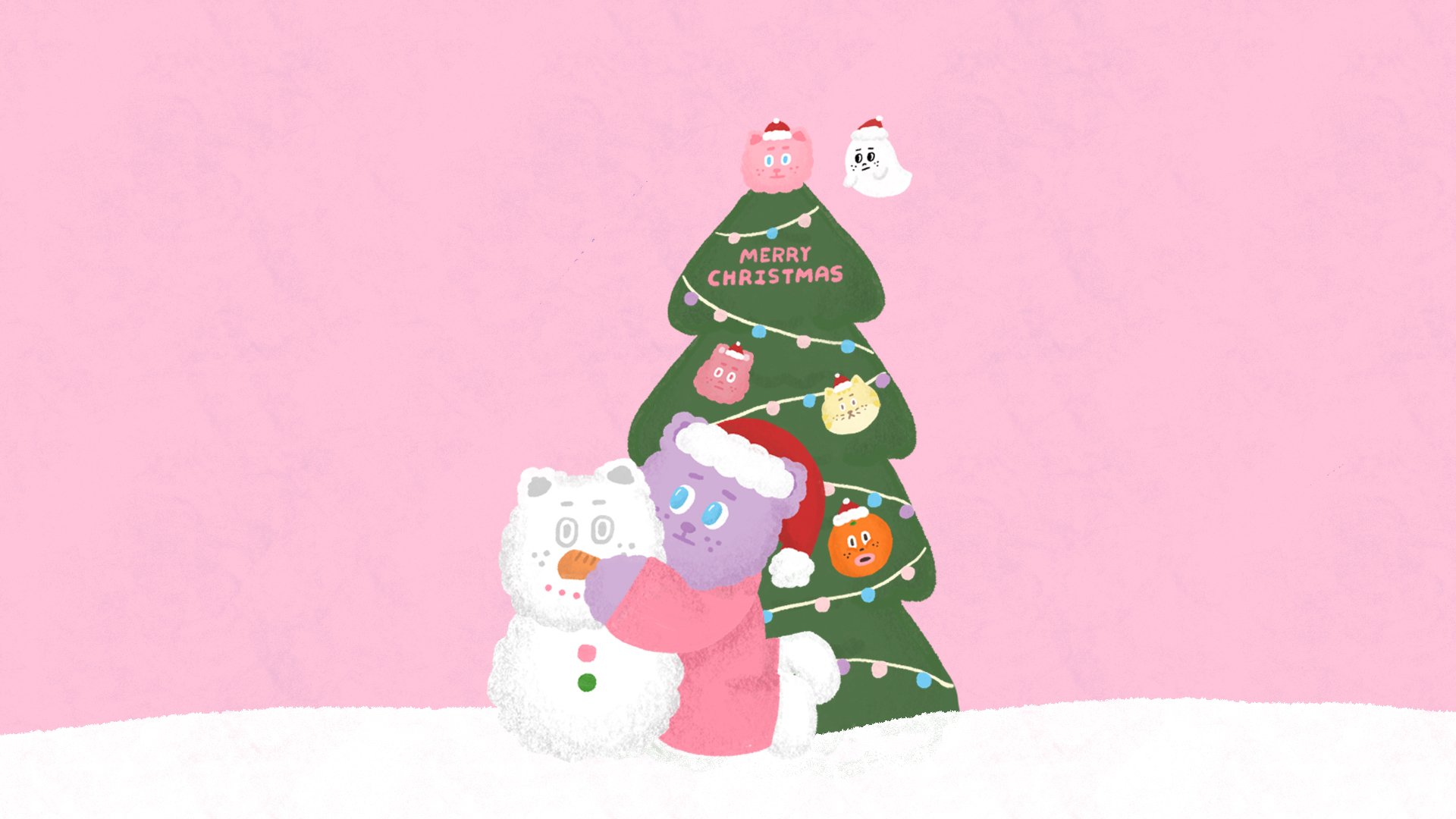 2023 / 12月 電腦桌布｜Build a Snowman with me ☃︎