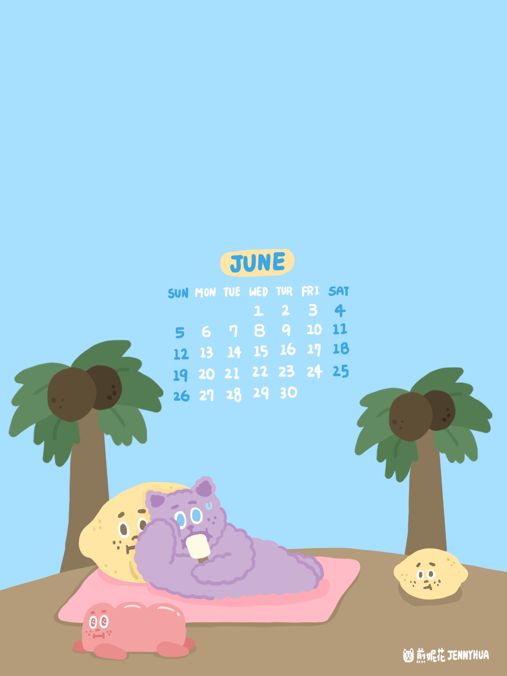 2022/06月 iPad桌布｜好熱啊！六月！