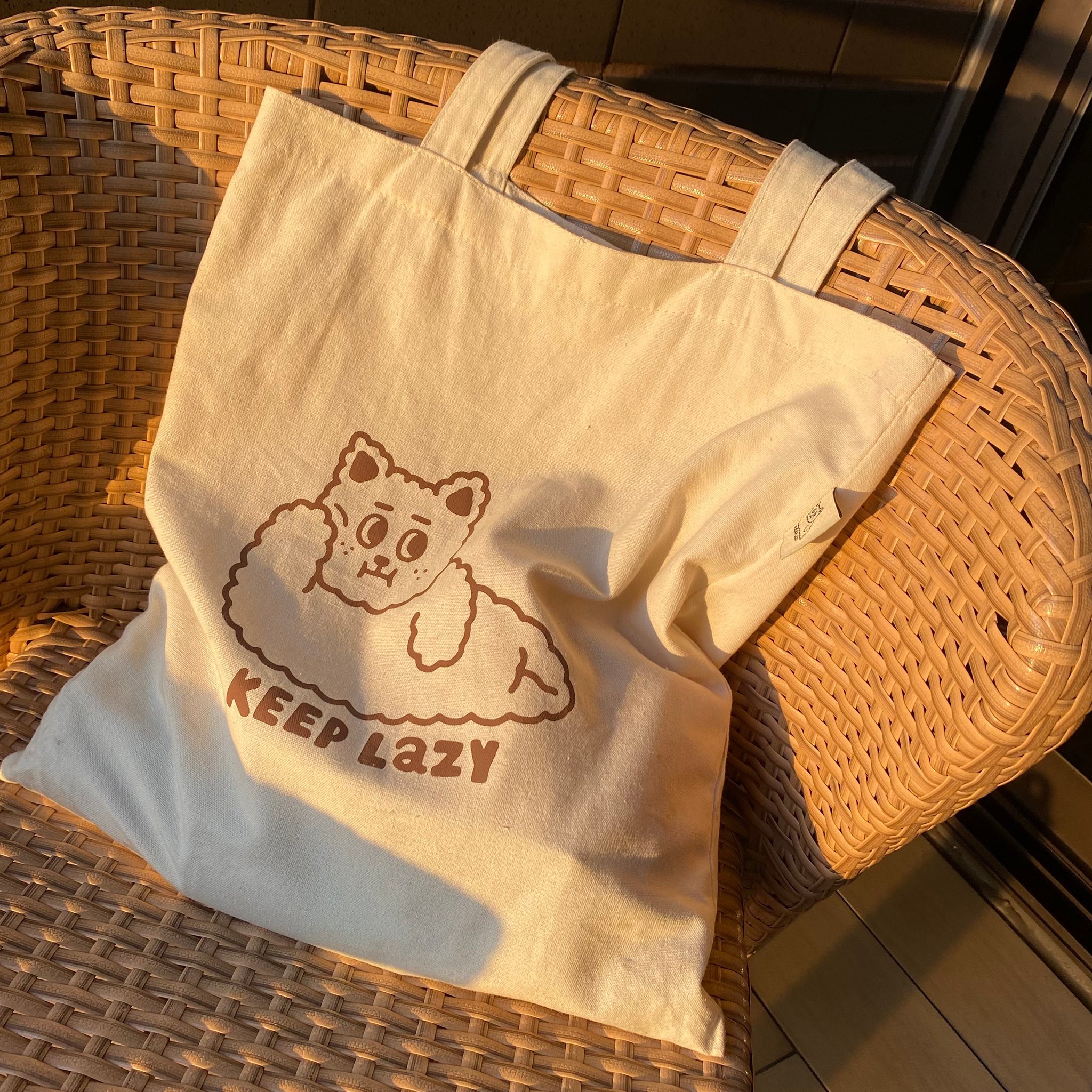 KEEP LAZY 雪莉熊慵懶帆布袋