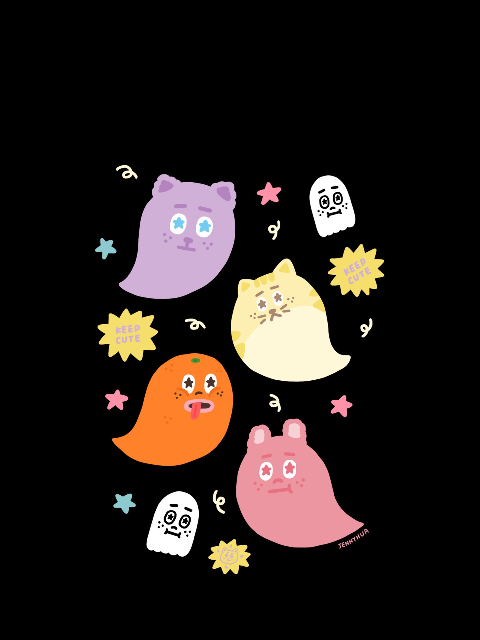 2023 / 10月 平板桌布｜可愛鬼大亂鬥  \ʕ⸝⸝⸝˙Ⱉ˙ʔ/