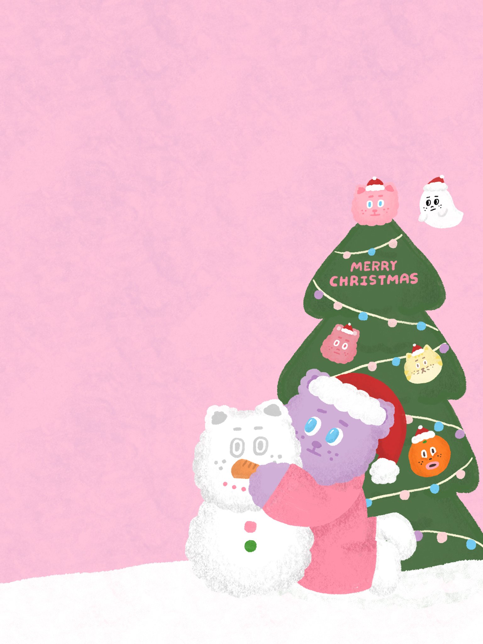 2023 / 12月 平板桌布｜Build a Snowman with me ☃︎