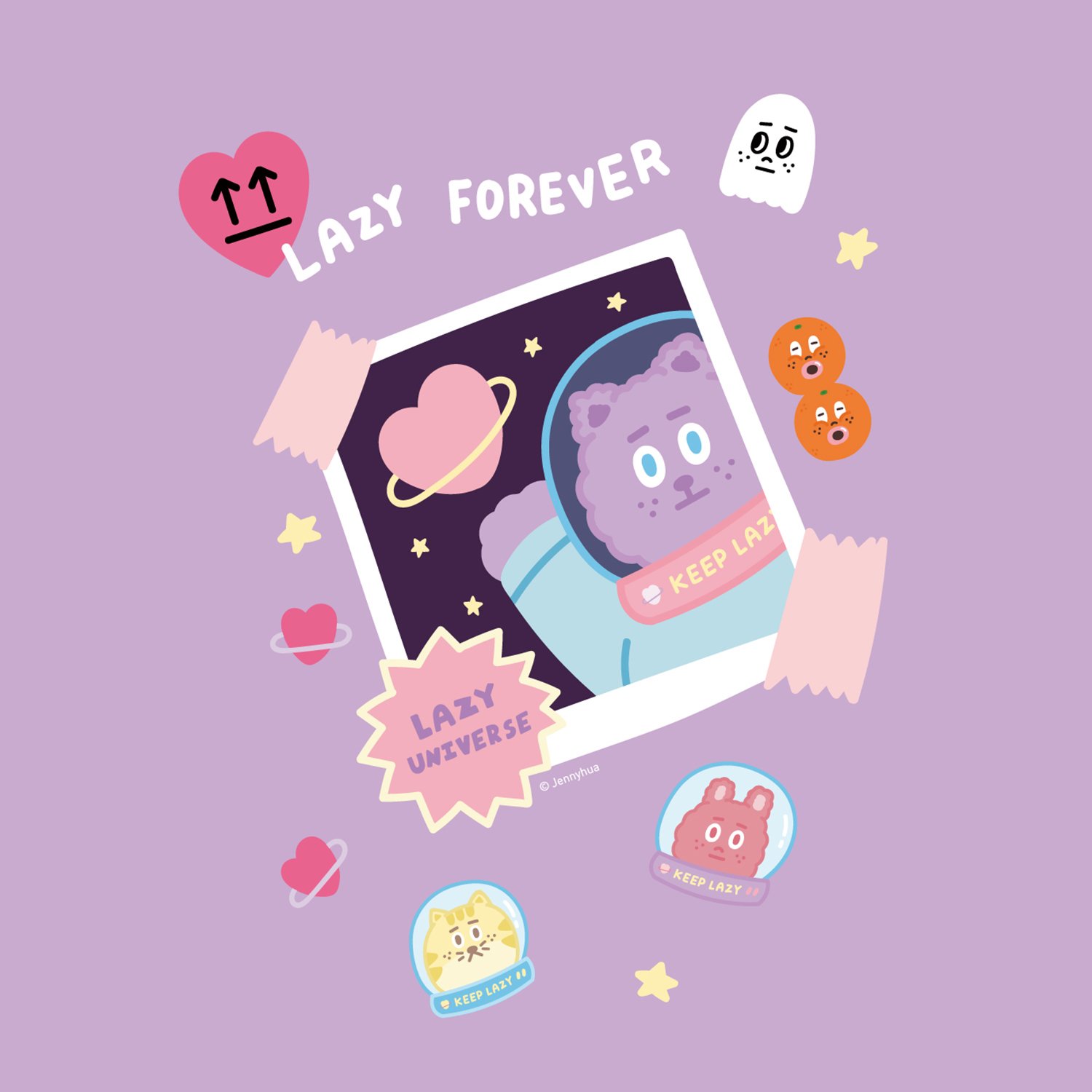 2024 / 6月 桌布｜慵懶宇宙裡，一起來張自拍