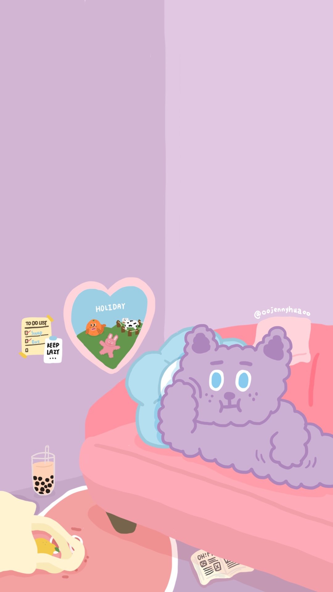 軟爛的假日，好想喝珍奶