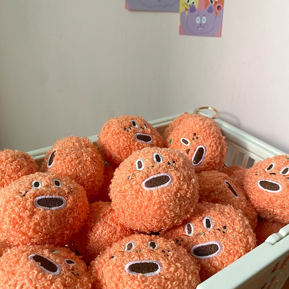 鑰匙圈｜毛絨小怪橘