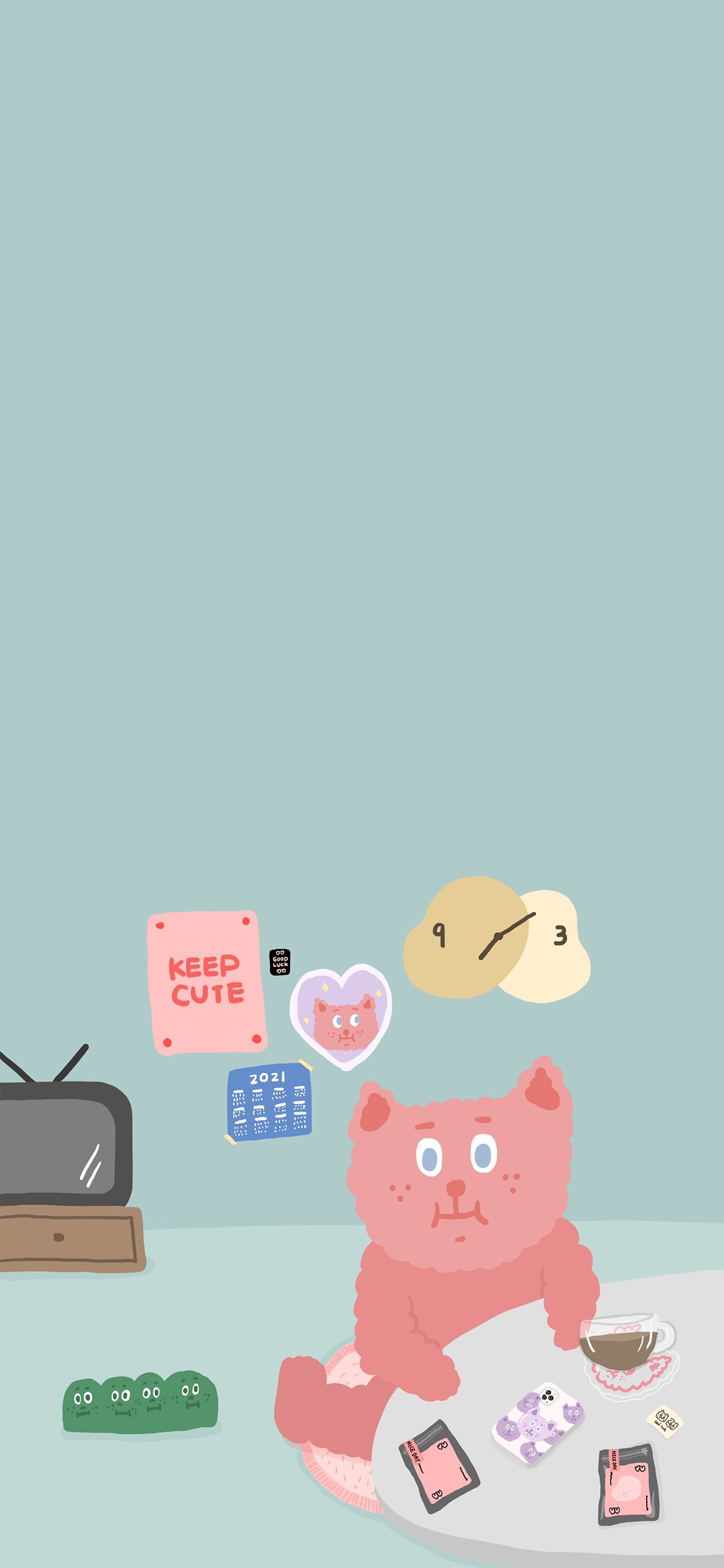 粉色雪莉熊發呆時偷偷業配