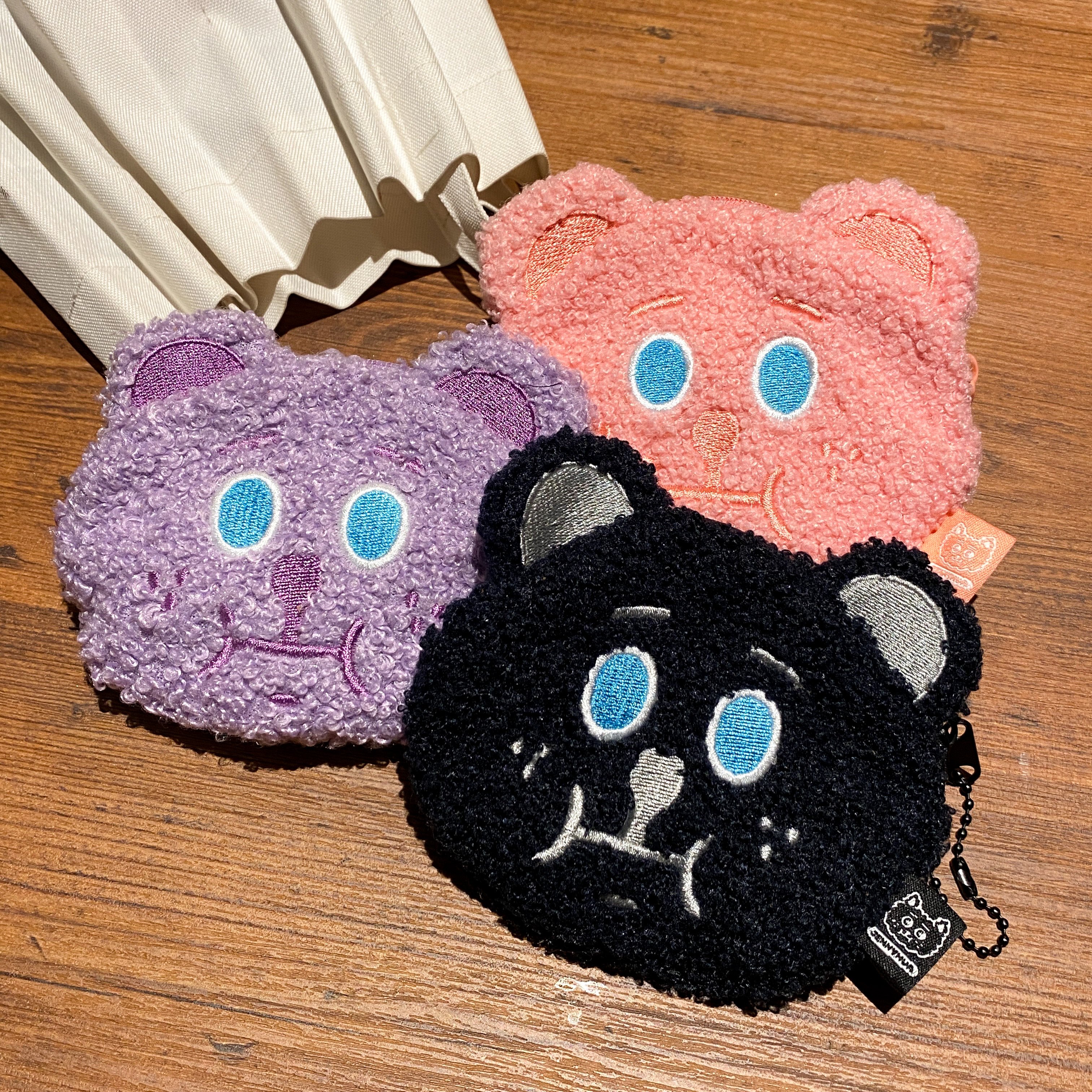 雪莉熊｜毛絨絨零錢包（紫色/粉色/黑色）