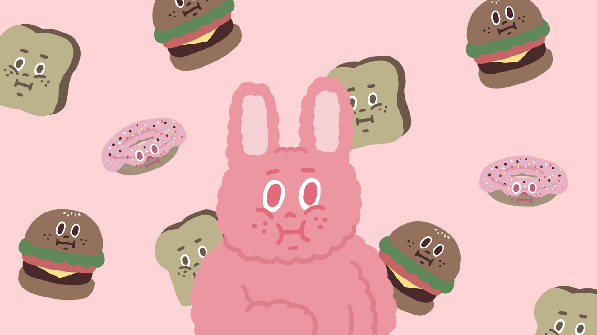 電腦桌布 | 貪吃的兔仔子