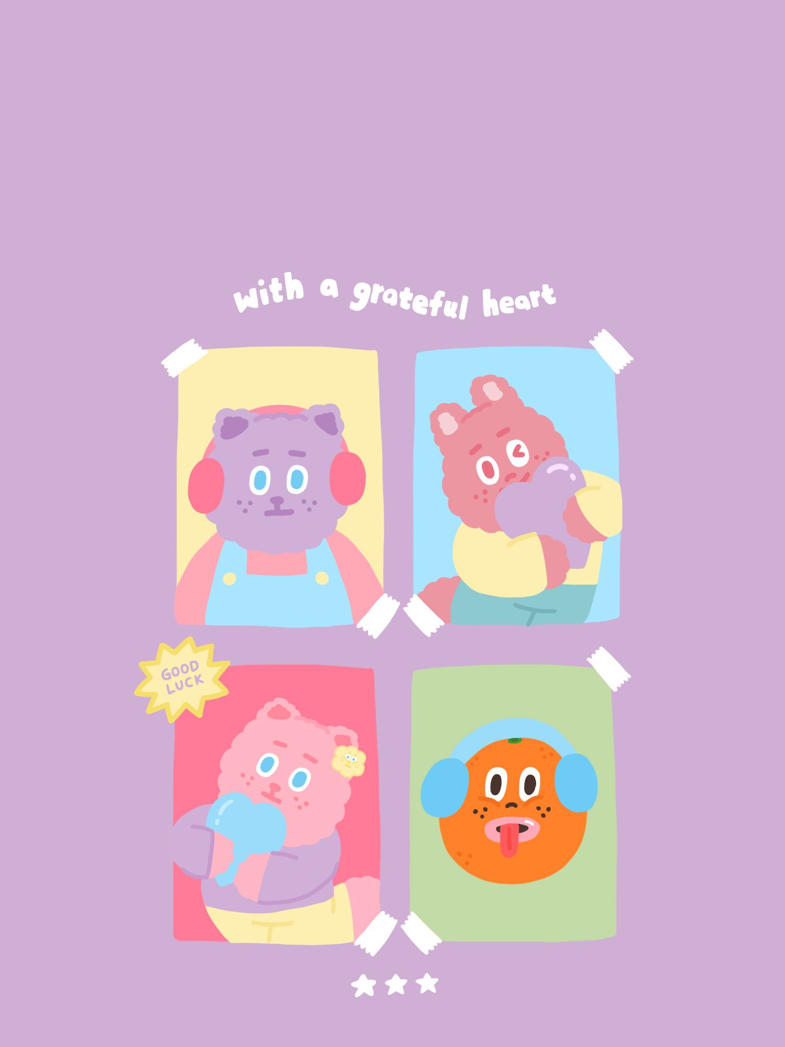 2023 / 11月 平板桌布｜感恩的心 (╭￣3￣)╭♡