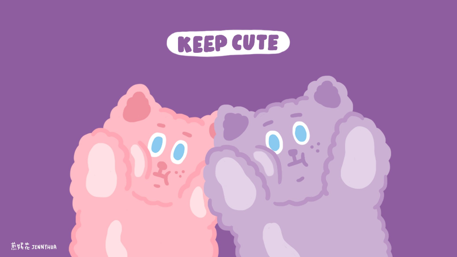 2022/04月 電腦桌布｜雪莉熊夥伴緊緊盯