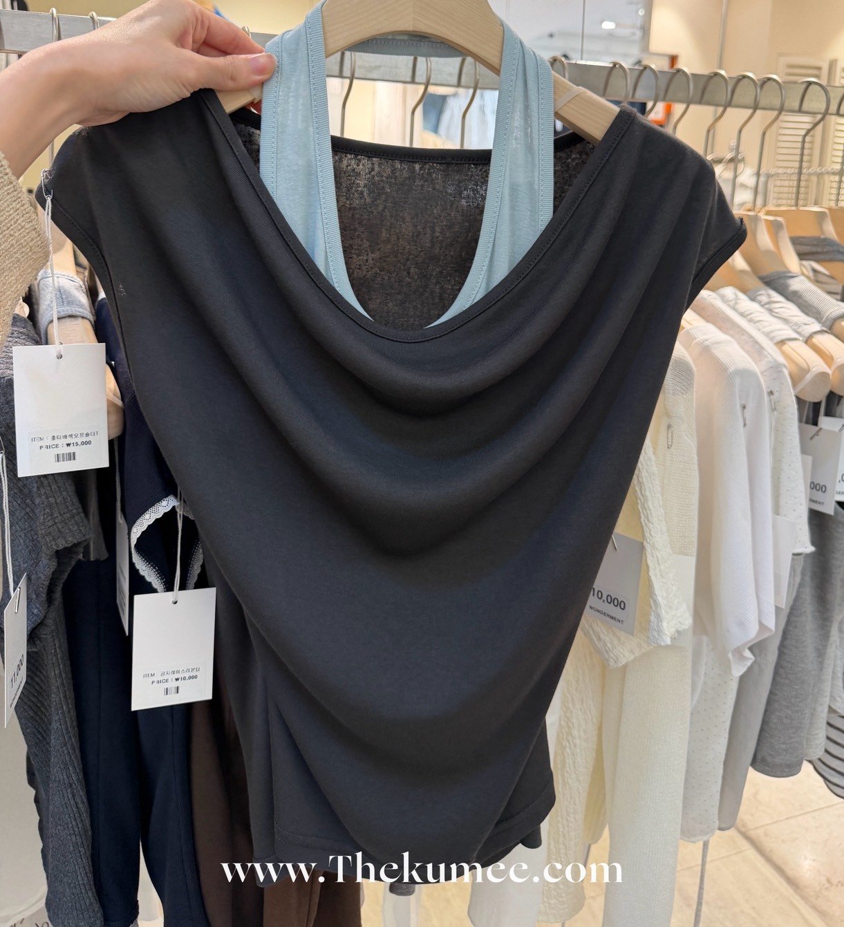 E12 墨影撞色掛脖上衣 2colors