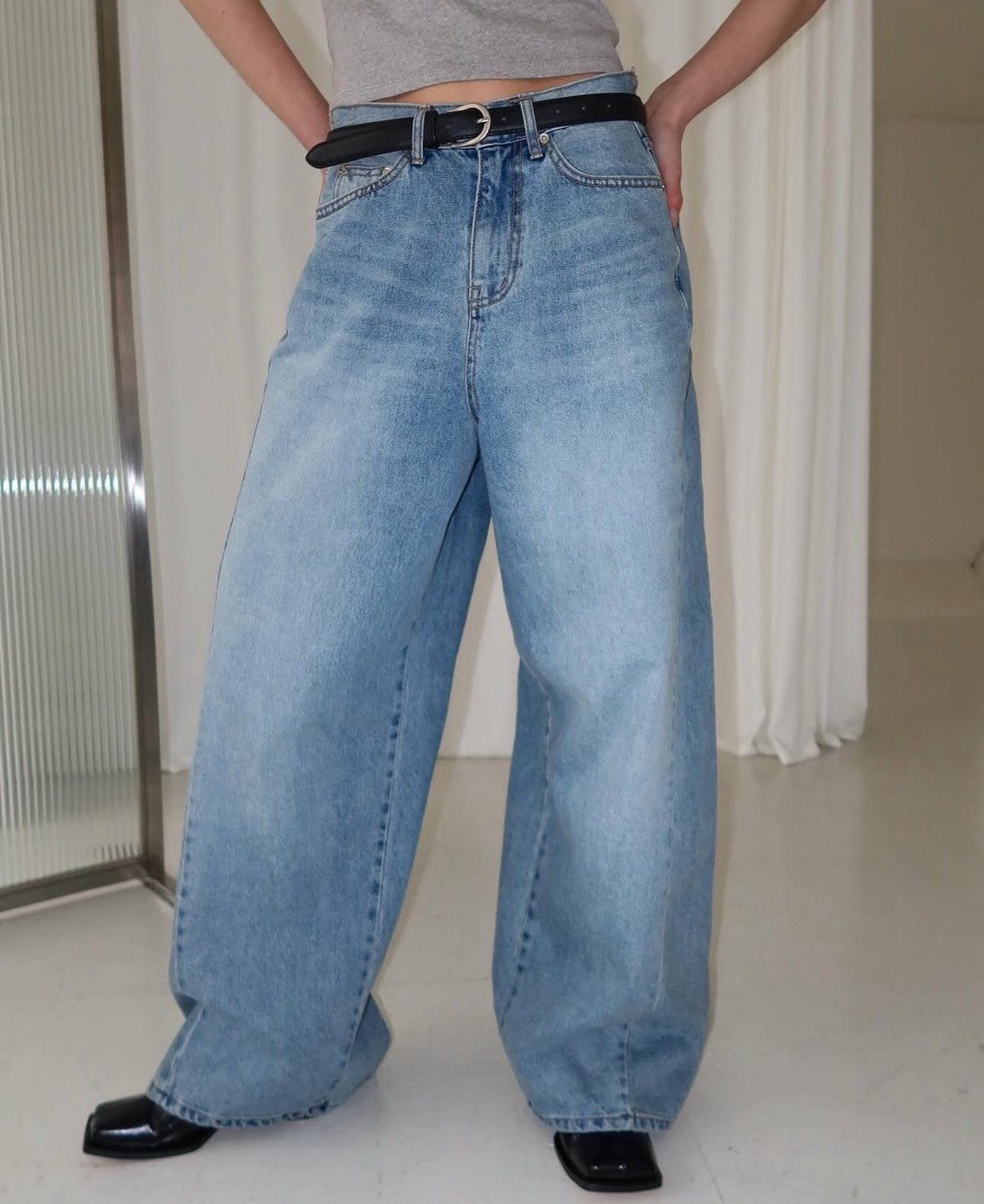 買就對了復古刷色設計款牛仔褲 2colors