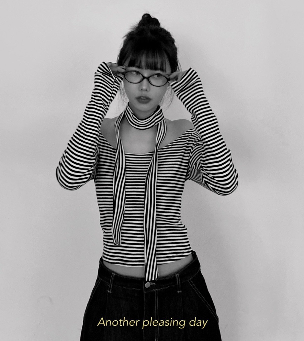 琥珀色質感在線橢圓眼鏡 1color