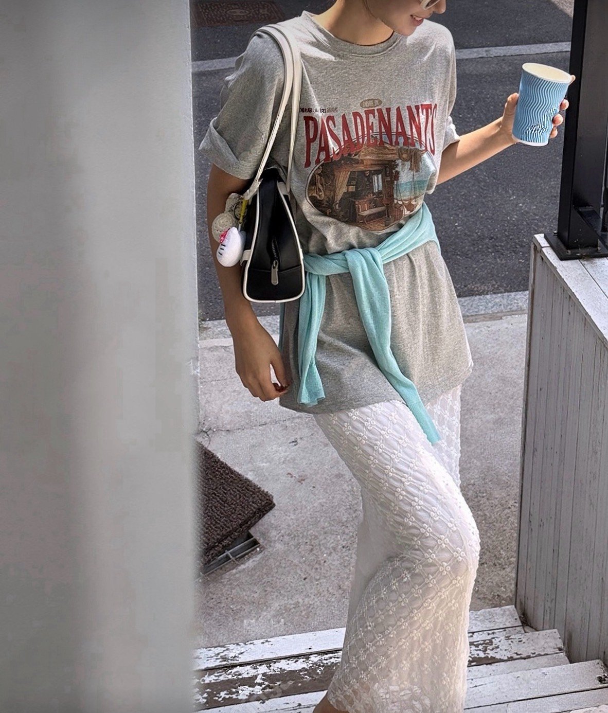 美式復古Pasadena寬鬆短T 2colors