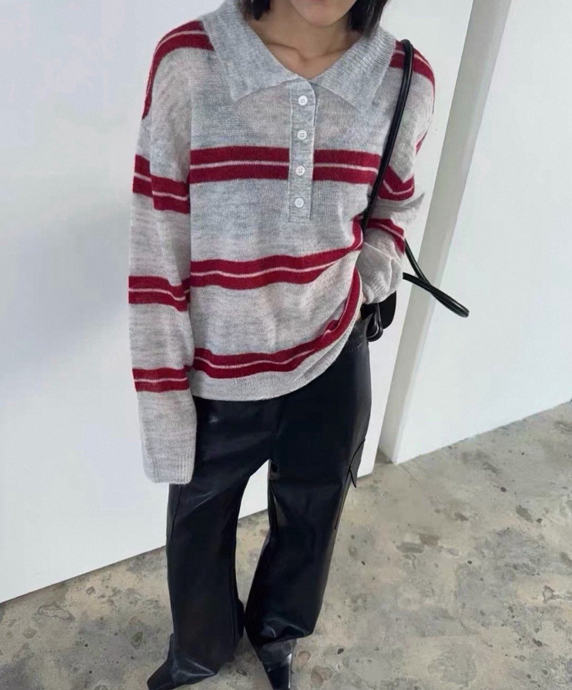 韓國經典撞色條紋針織 2colors