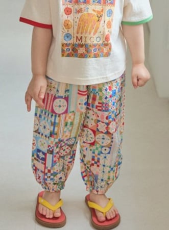 Mimico-童趣拼布彩繪燈籠褲