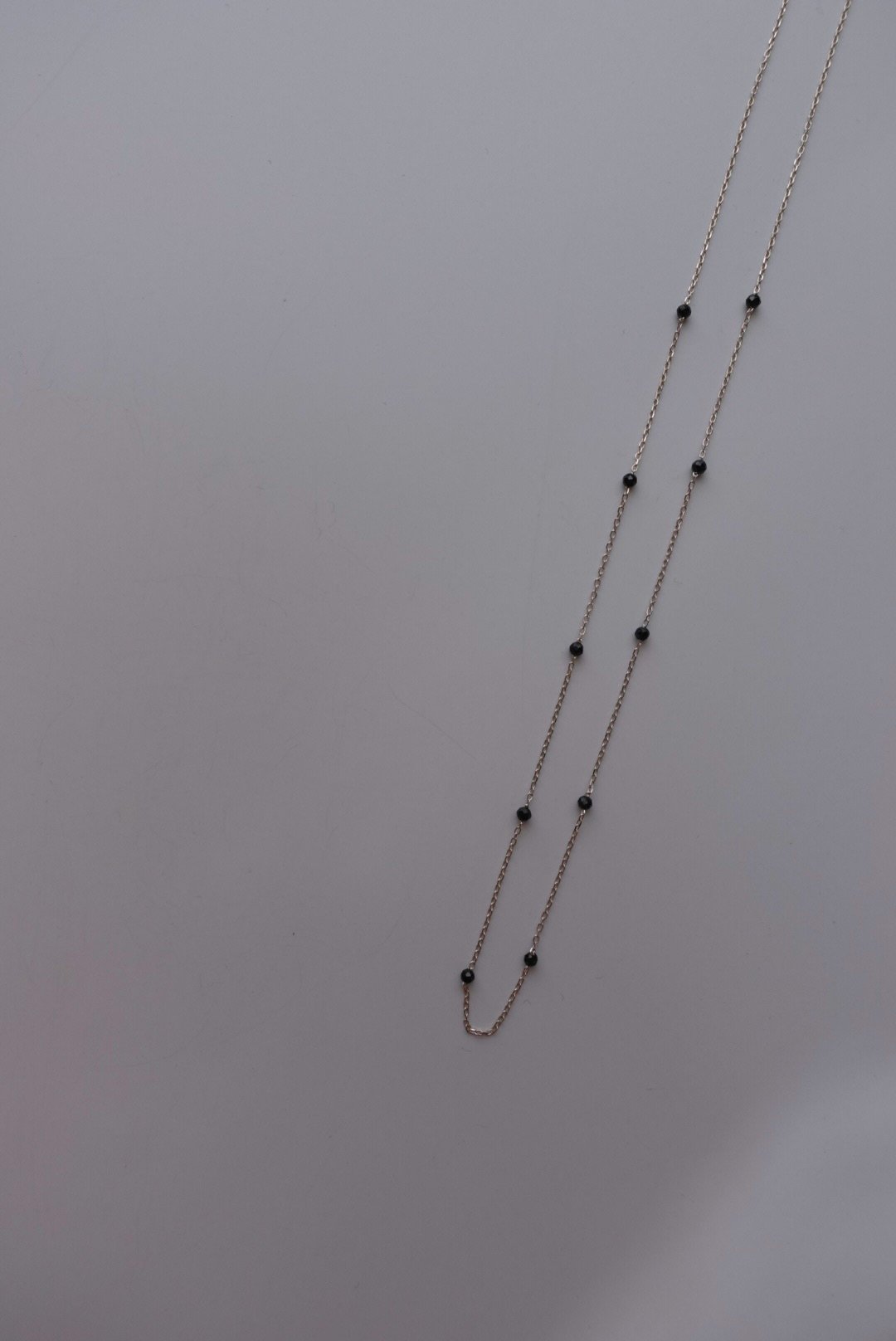 黑尖晶石間隔純銀項鍊 S925