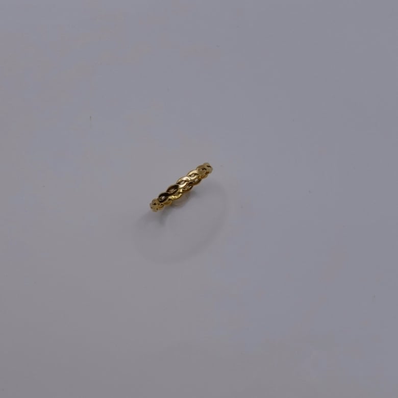 麻花光面戒 14KGF