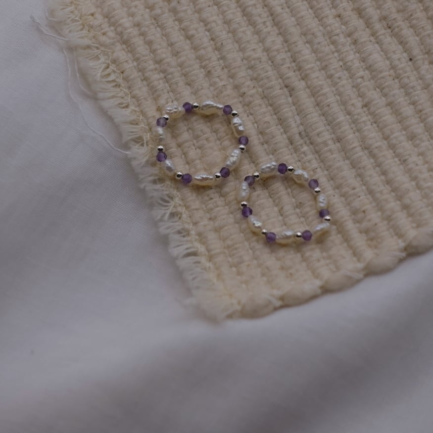 紫霞 彈性珠戒 S925