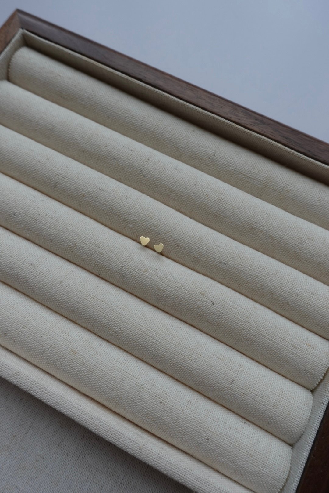 迷你愛心耳環 14KGF