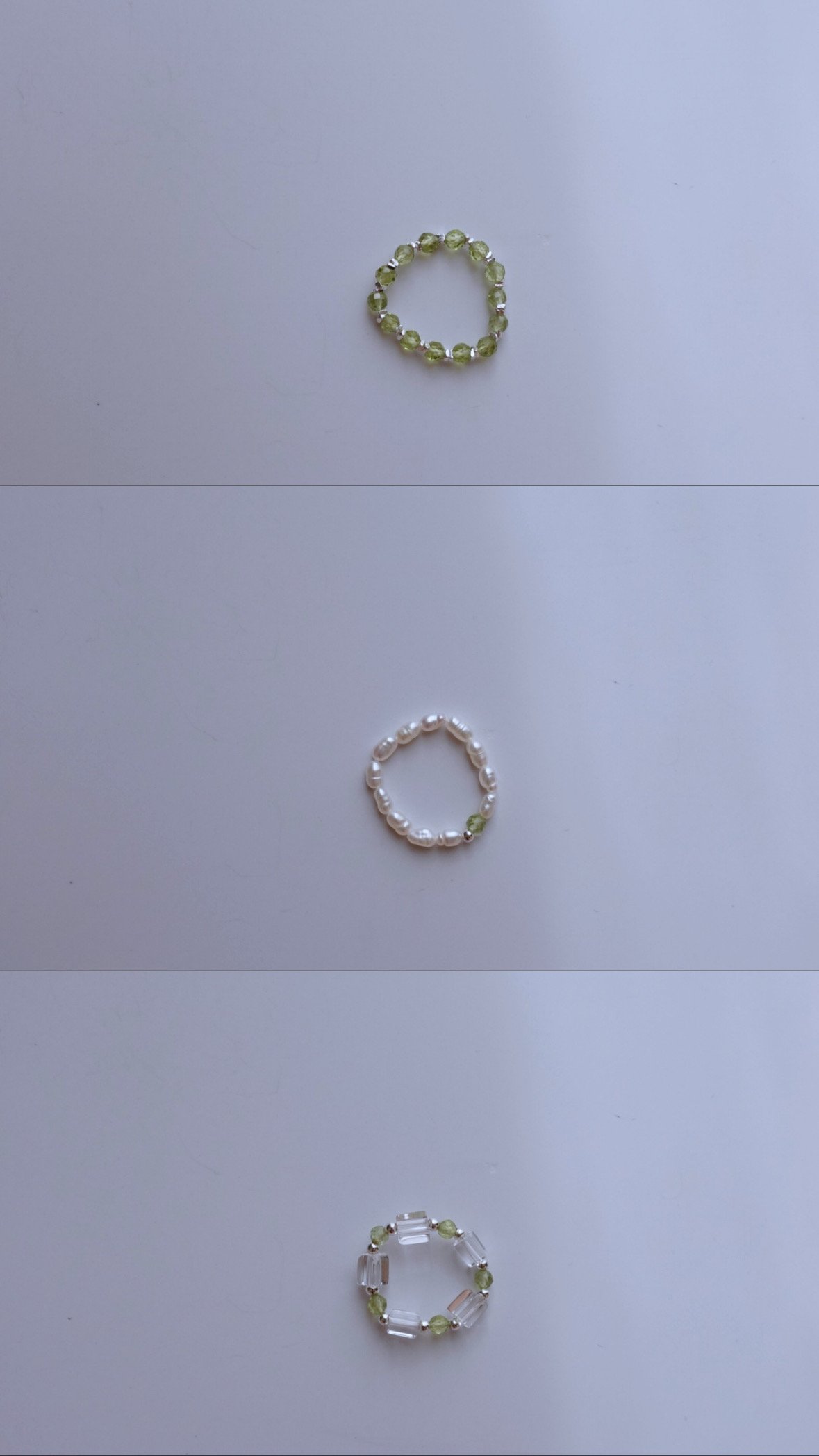 橄欖石彈性珠戒  S925