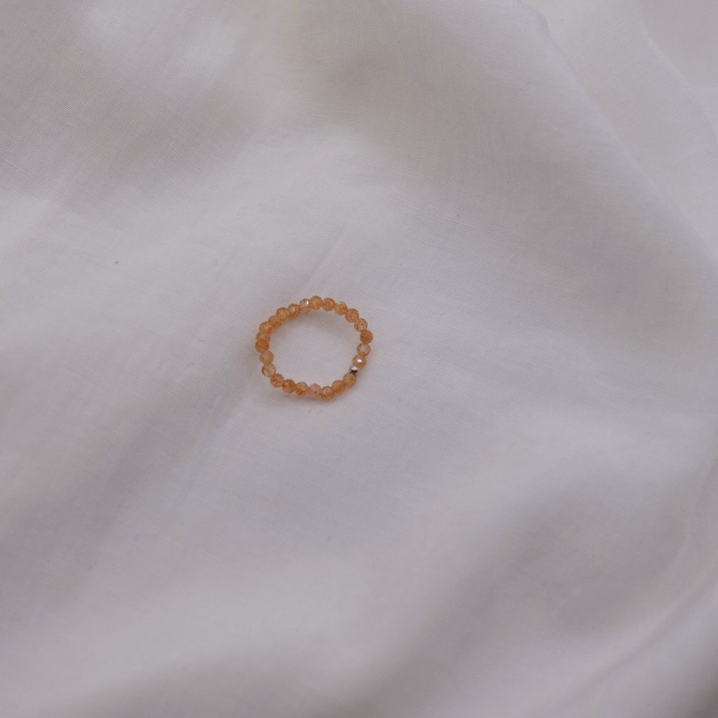 天然石彈性珠戒