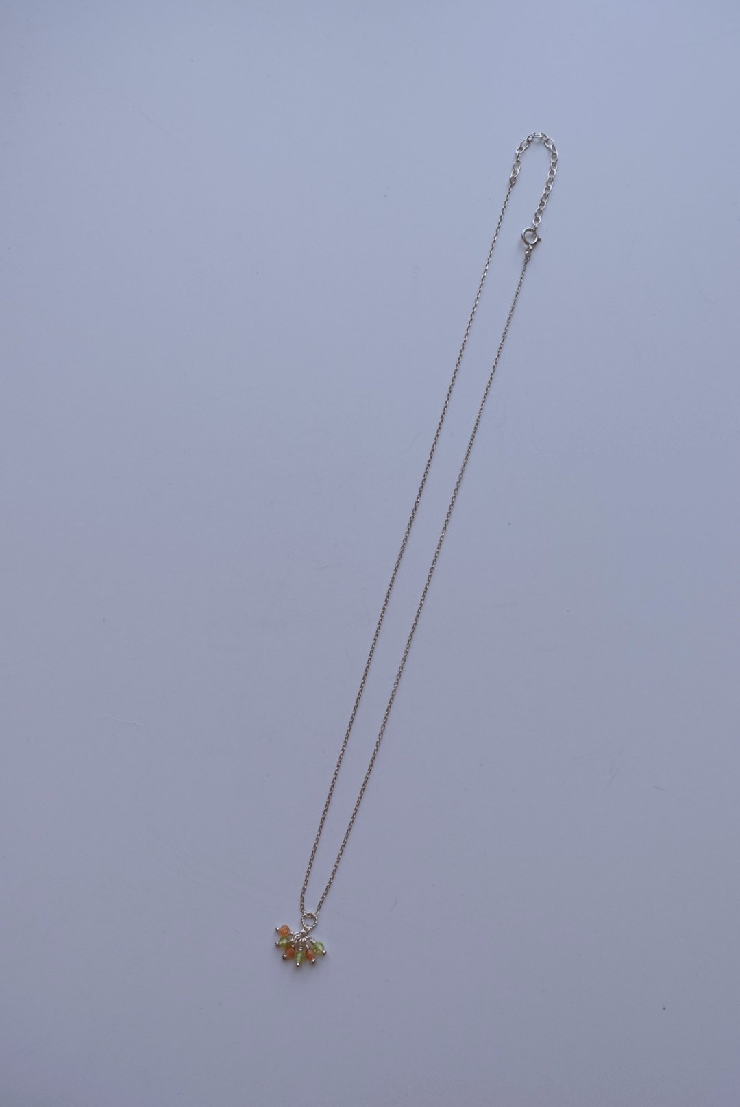 橄欖石太陽石垂墜項鍊 S925