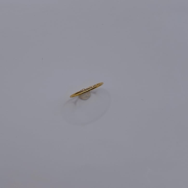 微鑲迷你十個鋯石戒指 14KGF