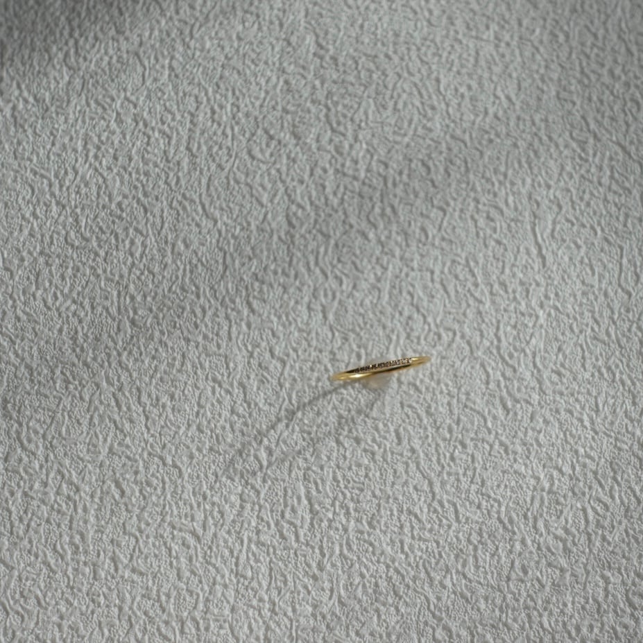 微鑲迷你十個鋯石戒指 14KGF