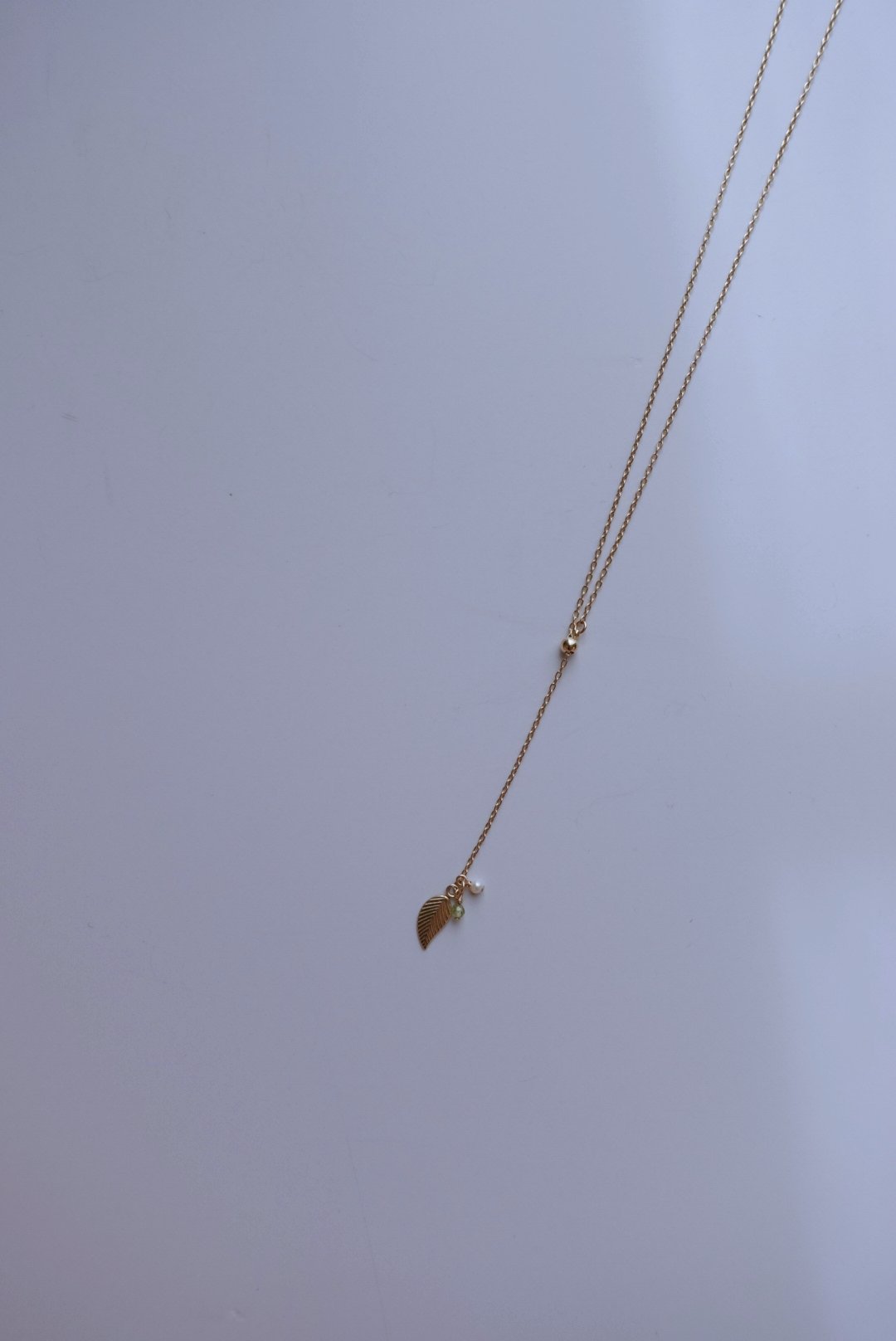 橄欖石葉子 可調Y字鍊 14KGF