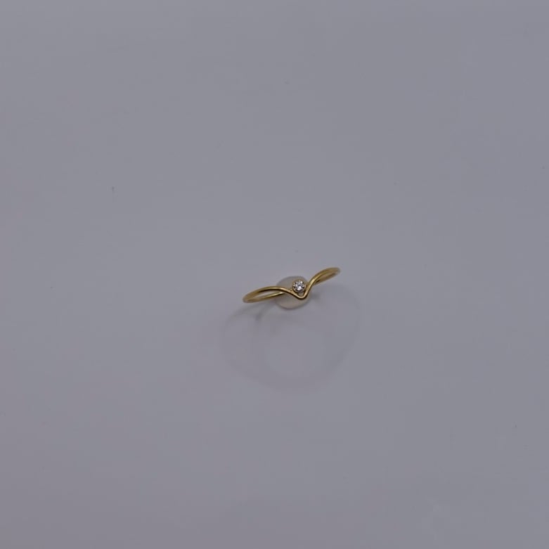 V字鋯石戒指 14KGF