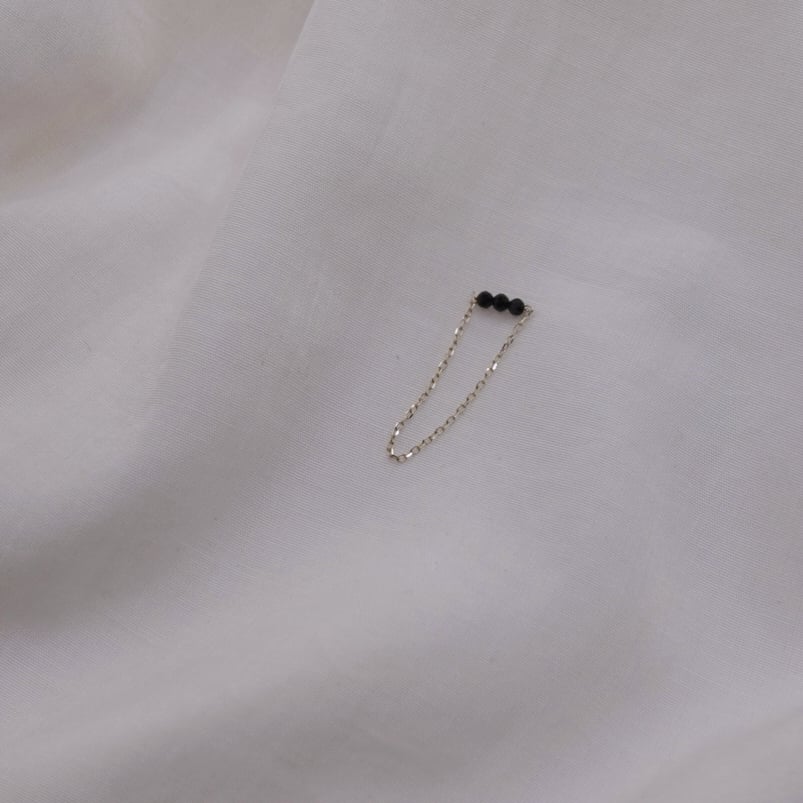 三顆黑尖晶石鏈戒 S925