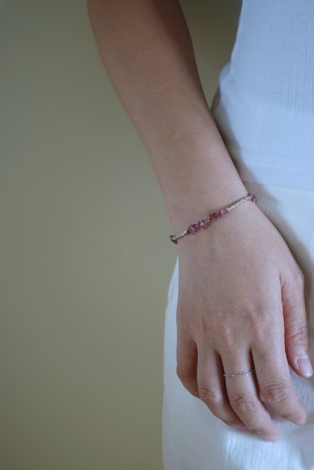 碎銀粉碧璽手鏈 S925