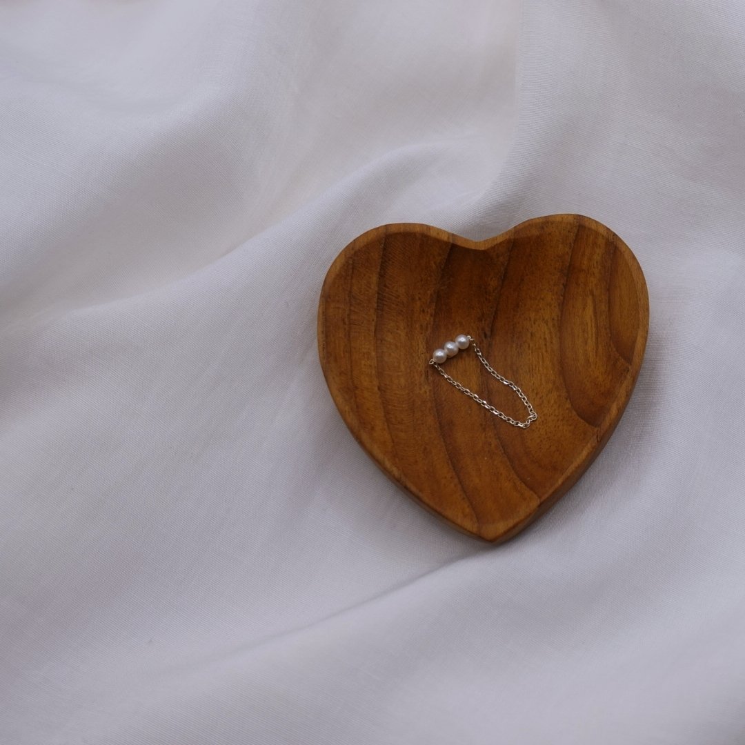 三顆珍珠鏈戒 S925