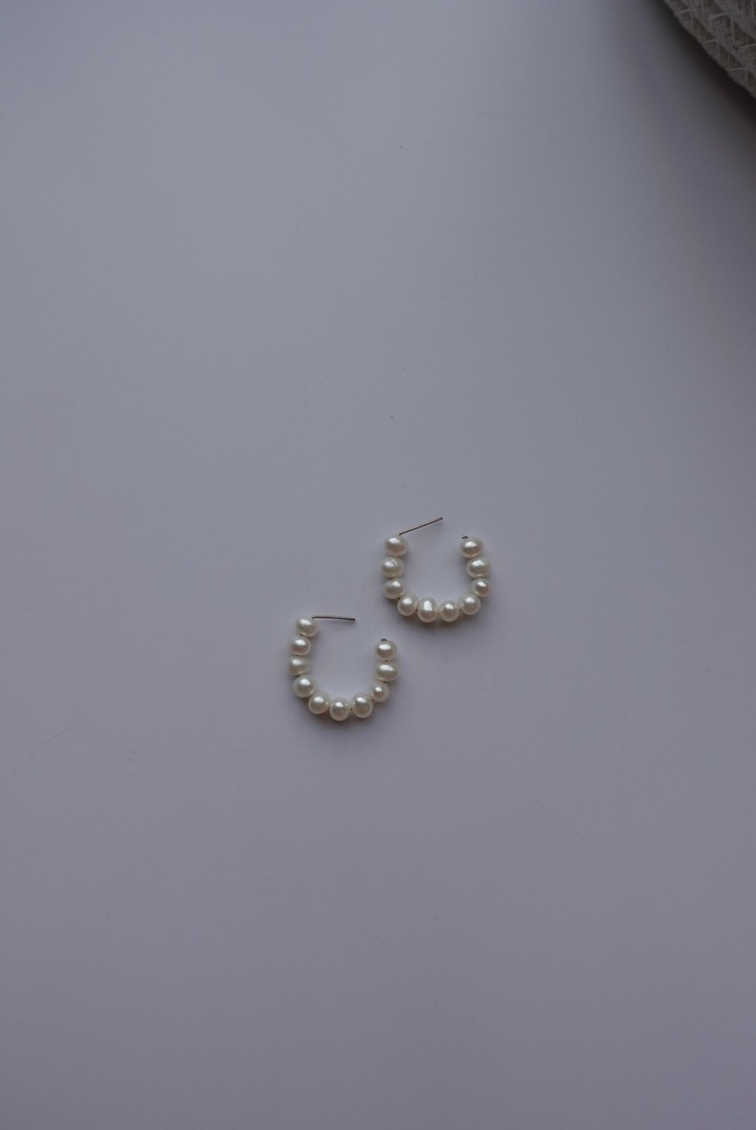 大珍珠耳圈 S925