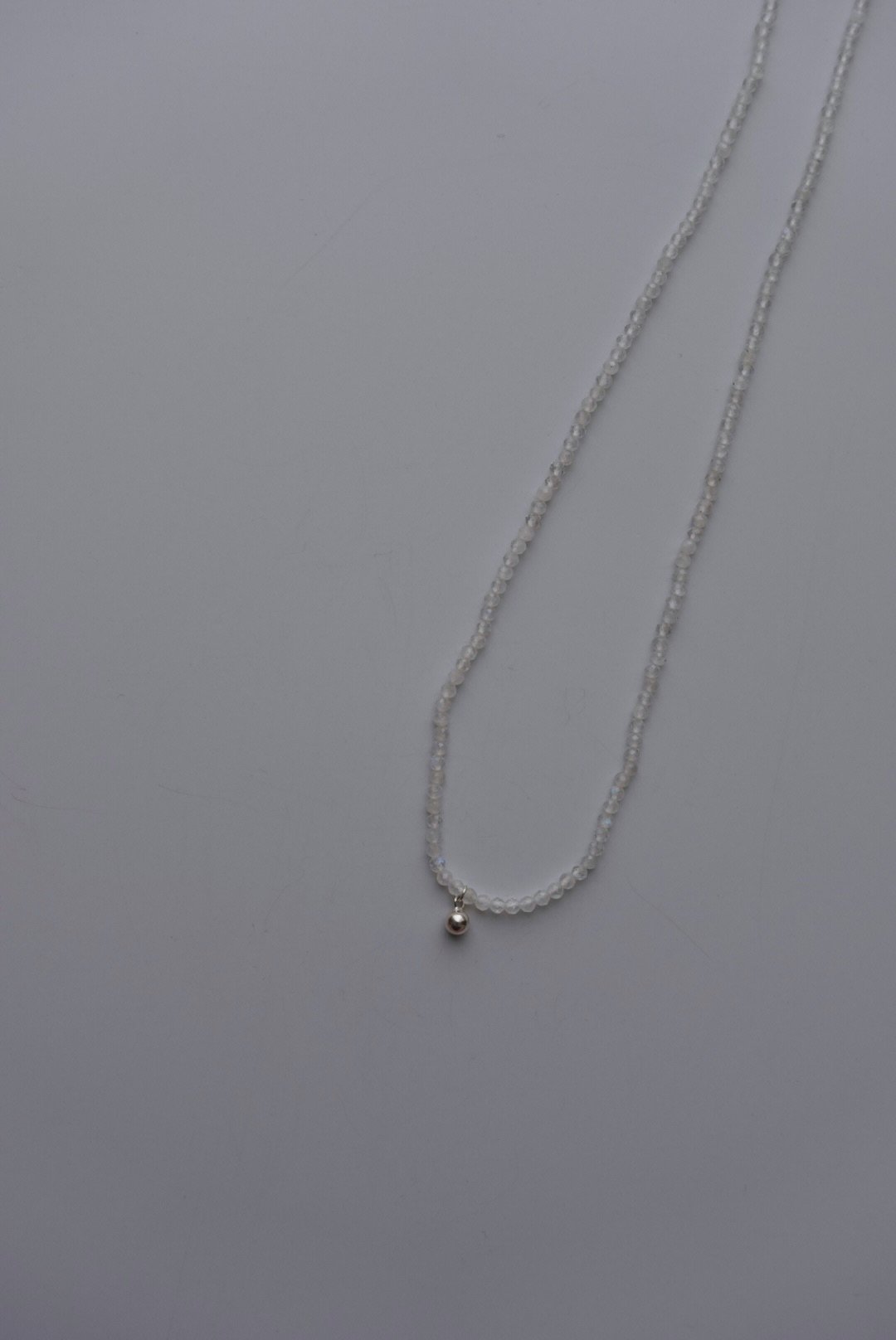 月光石小銀珠項鍊 S925