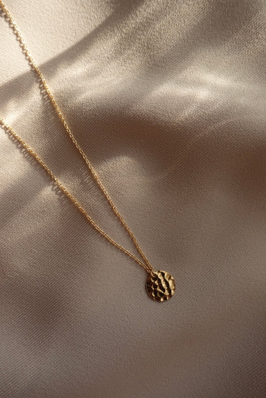 垂面圓片項鍊 14KGF