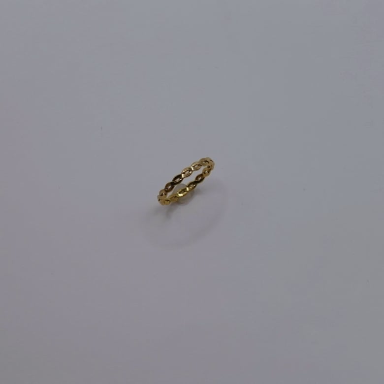 麻花光面戒 14KGF