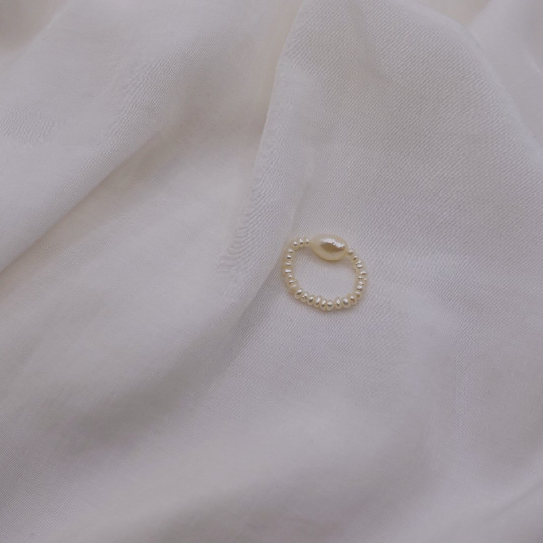 巴洛克珍珠彈性珠戒