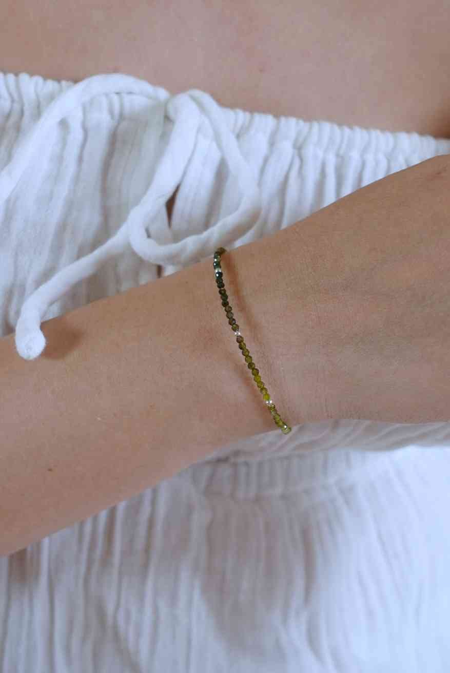 漸層碧璽銀珠手鍊 S925