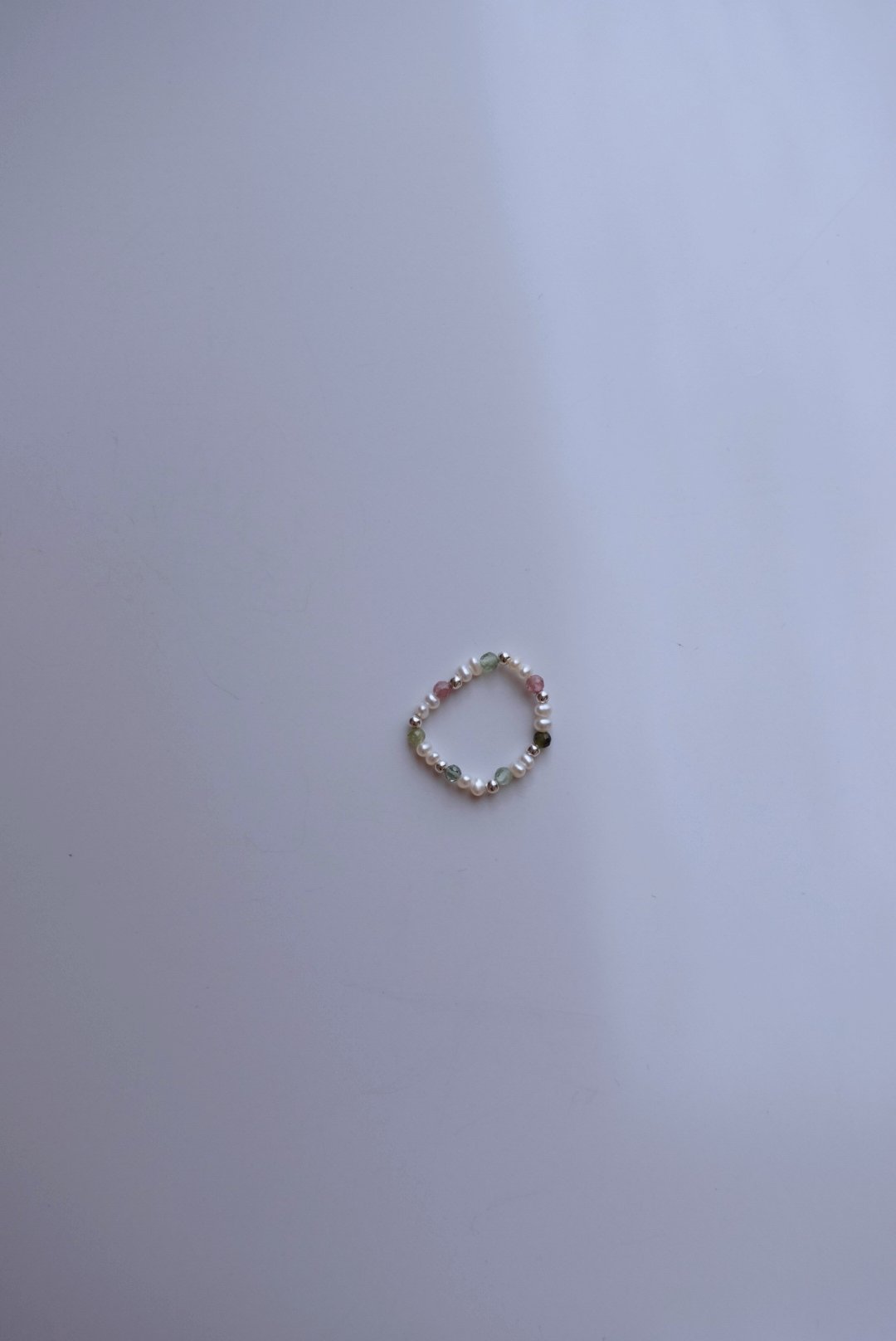 碧璽珍珠彈性珠戒 S925