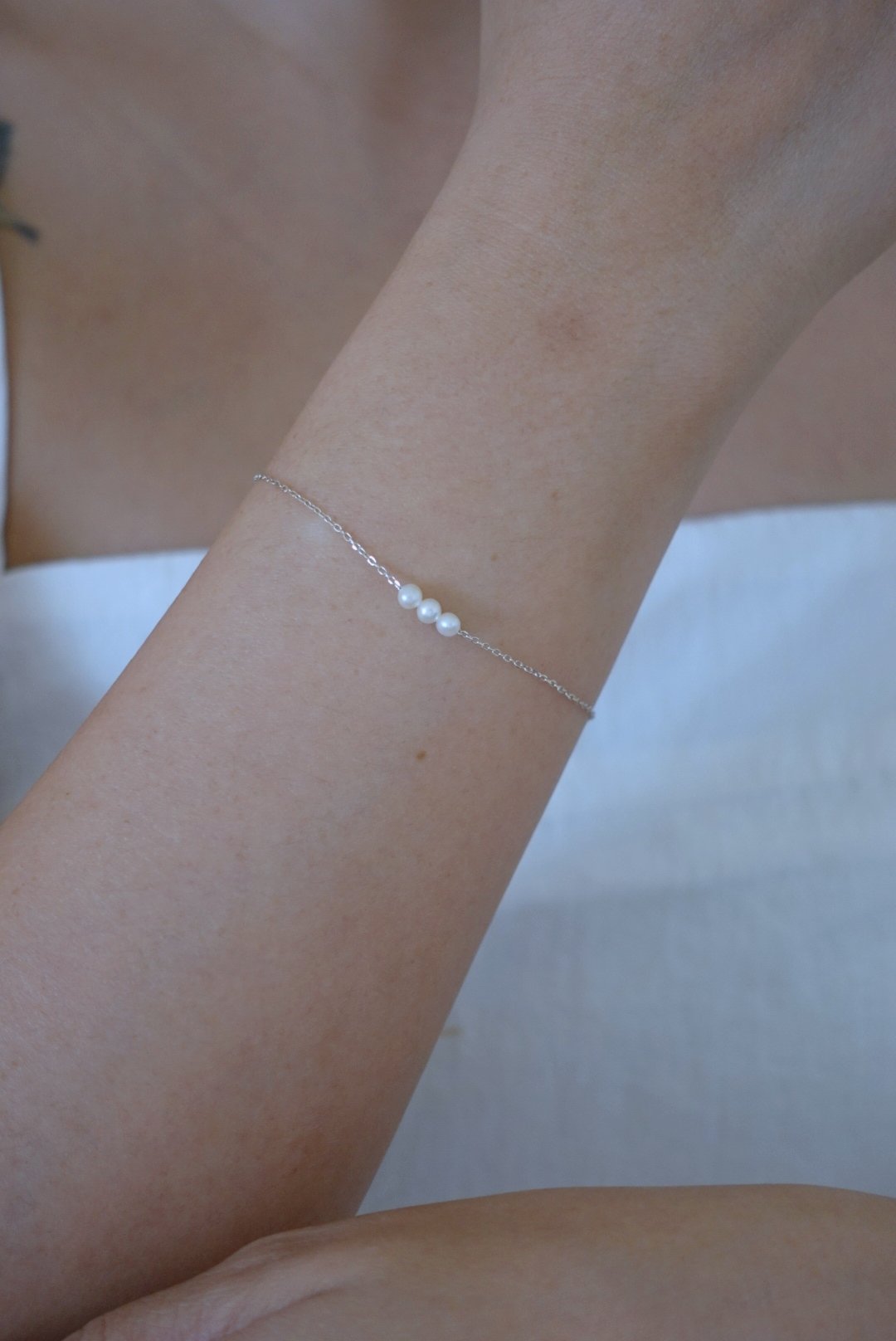 三顆珍珠手鍊 S925