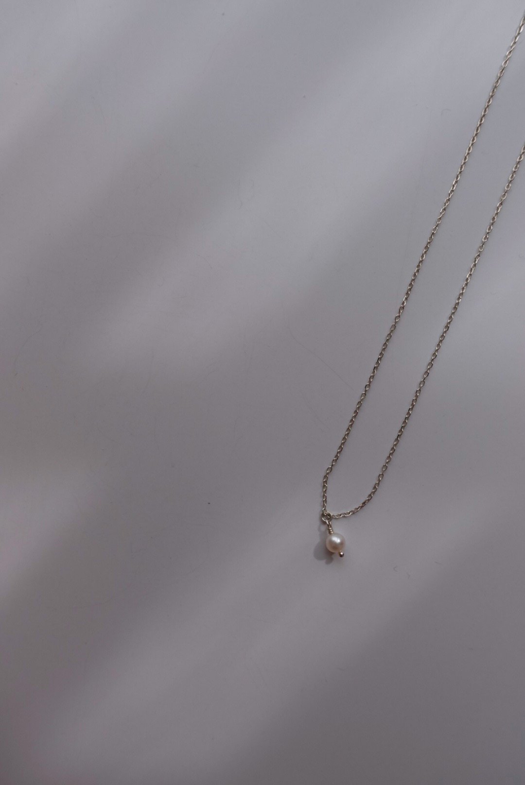 單顆垂墜小珍珠項鍊 S925