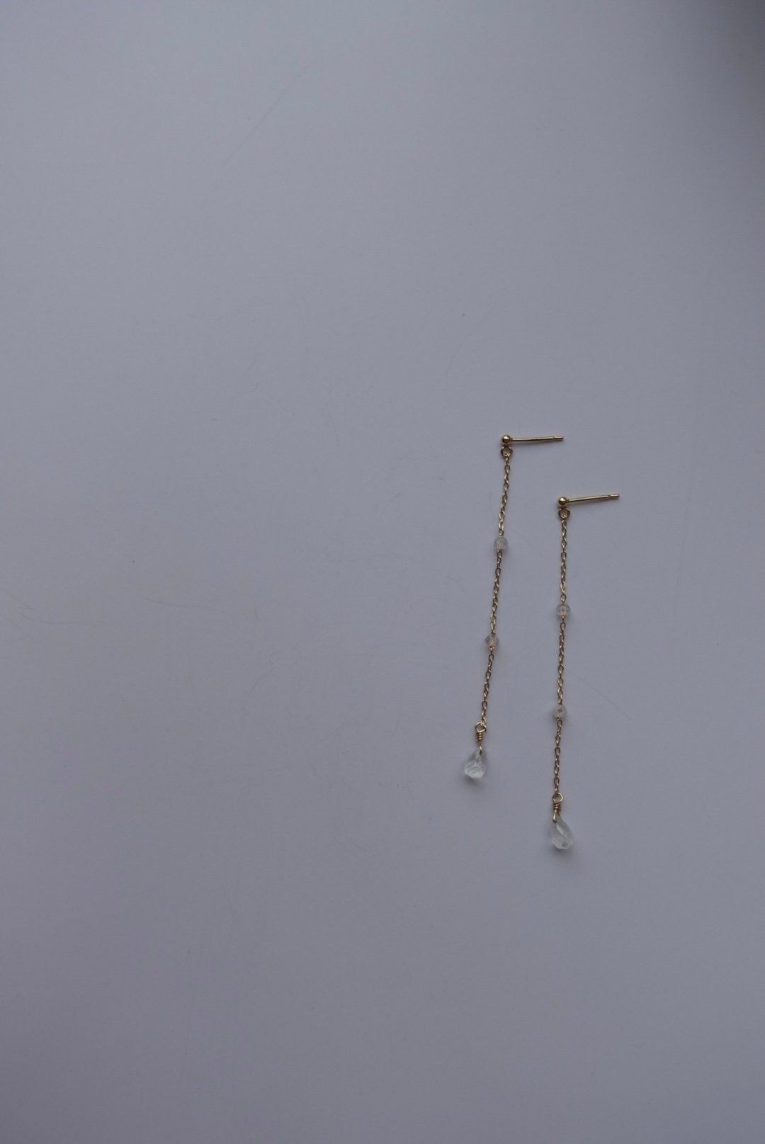 水滴月光石石耳環 14KGF