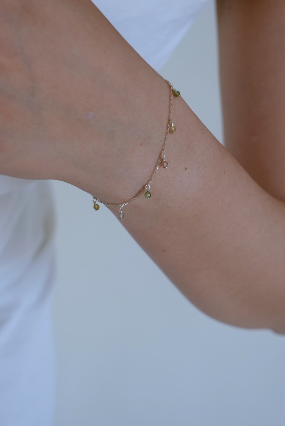 天然石垂墜手鍊 S925